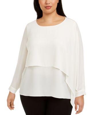 Alfani - Plus Size Overlay Blouse