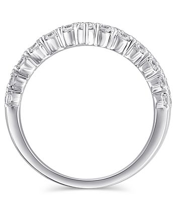 Macy's - Certified Diamond (3/8 ct. t.w.) Contour Band in 14k White Gold