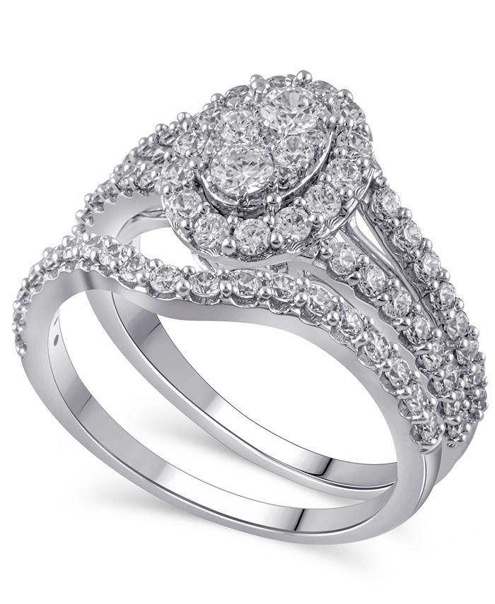 Macy's - Certified Diamond (1-1/2 ct. t.w.) Bridal Set in 14K White Gold