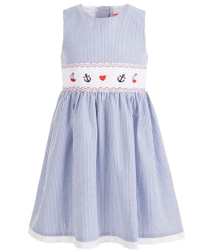Good Lad Toddler Girls Embroidered Seersucker Smocked Dress & Reviews ...