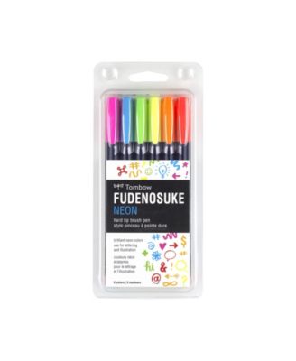 Tombow 56437 Fudenosuke Neon Brush Pen, 6-Pack