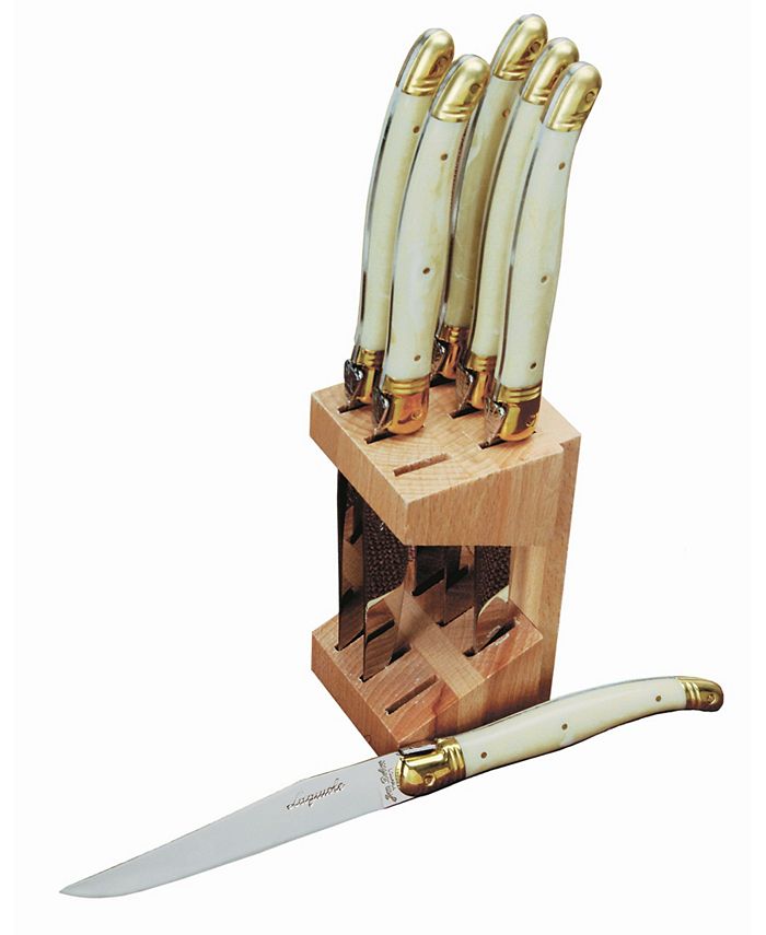 Jean Dubost 6 Steak Knives in Wooden Block Macy's