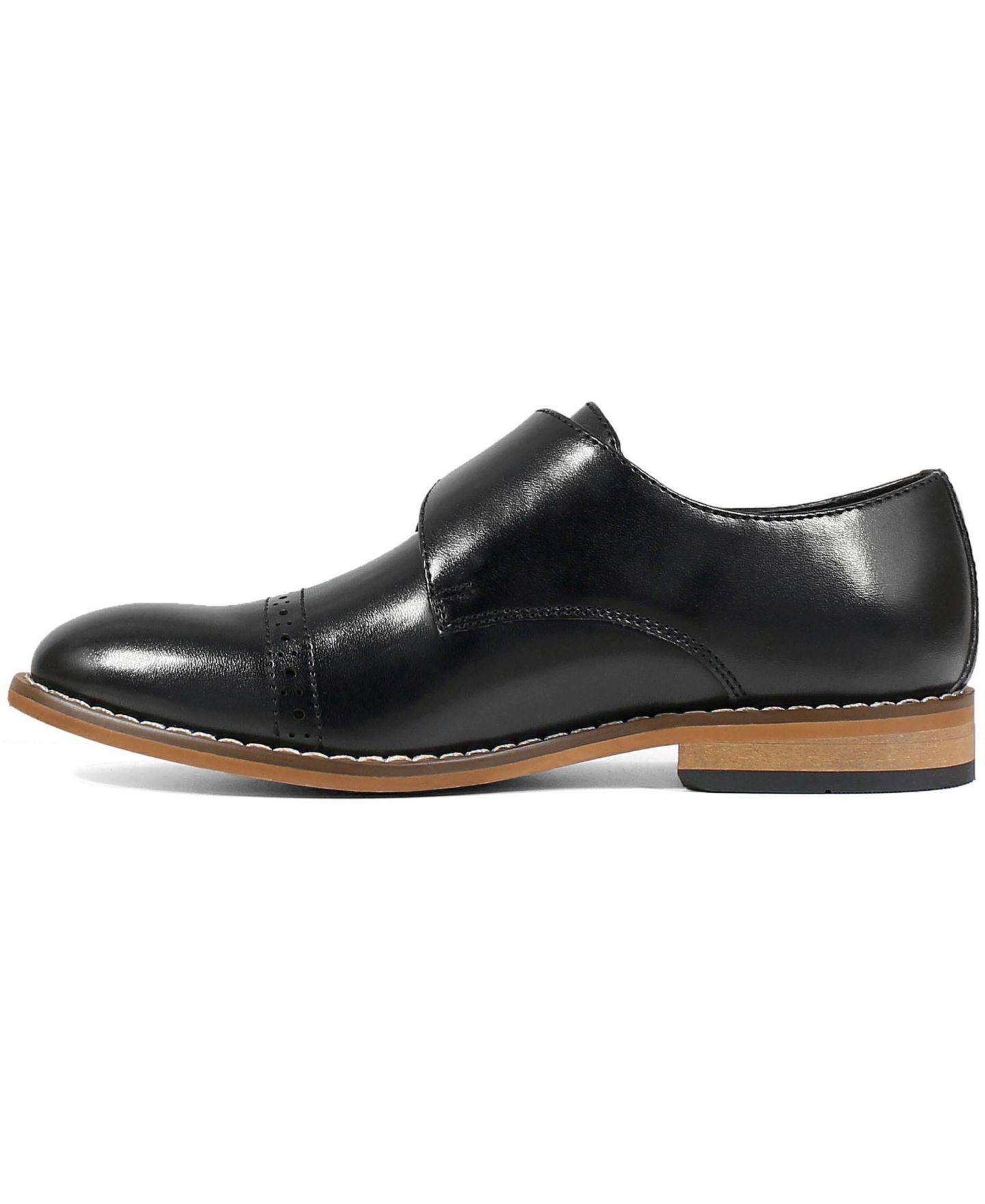 Туфли Stacy Adams Desmond Cap Toe Monk Strap Shoe для мальчиков, цвет: Чёрный — фото 5