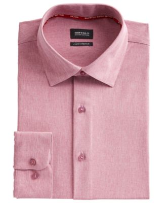 Buffalo David Bitton Buffalo David Bitton Мужская приталенная стрейчевая рубашка из розового Шамбре 15890₽