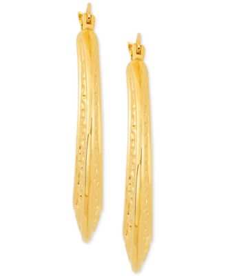 Greek Key Small Round Hoop Earrings in 10k Gold, 25mm