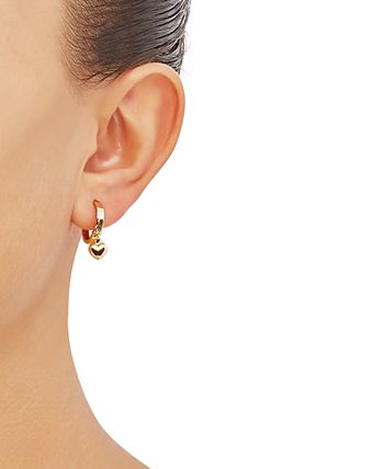 Hoop earrings with dangling hotsell heart