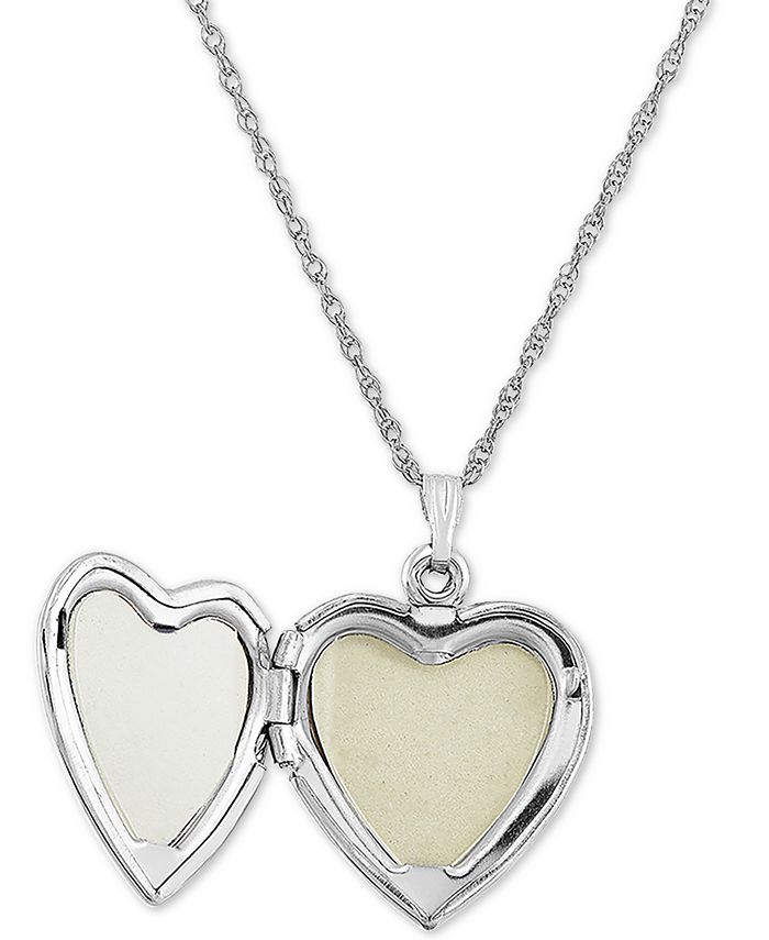 Macy's Pink MotherofPearl Heart Locket 18" Pendant Necklace in
