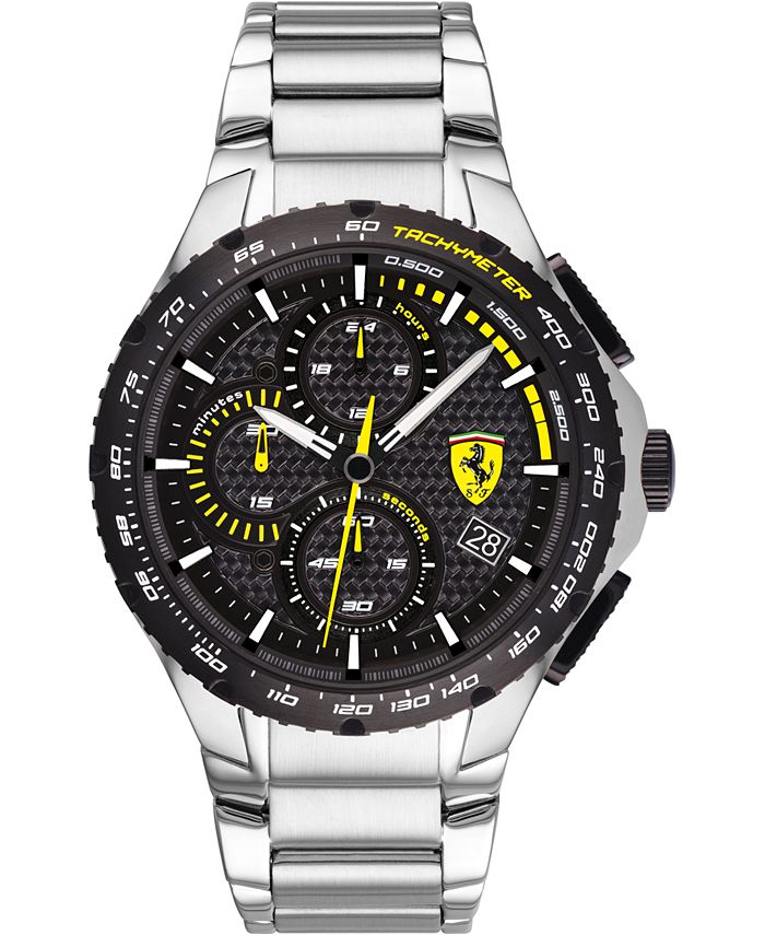 Ferrari Men s Chronograph Pista Stainless Steel Bracelet Watch 44mm Macy s