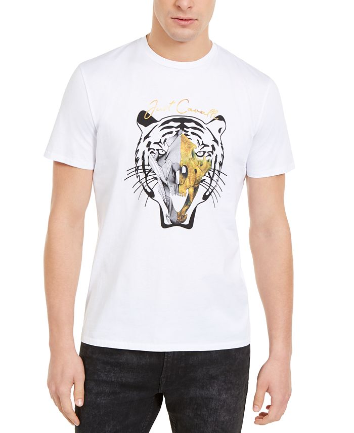 Just Cavalli Men's Bold Tiger Skull Graphic T-Shirt - Macy's