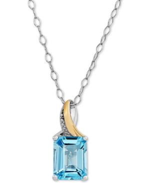 image of Swiss Blue Topaz Two-Tone 18