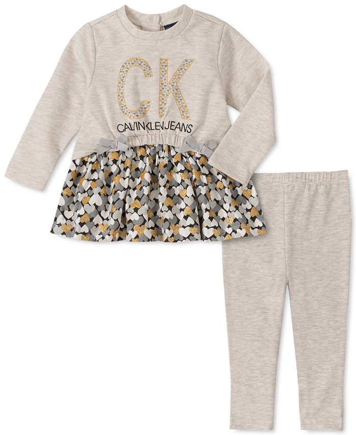 Calvin Klein Little Girl's 2-Piece Logo Tunic & Leggings Set