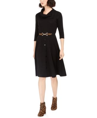 Robbie Bee Petite Belted Cowlneck 