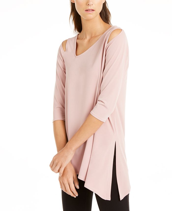 Alfani cold shoulder asymmetrical top shop