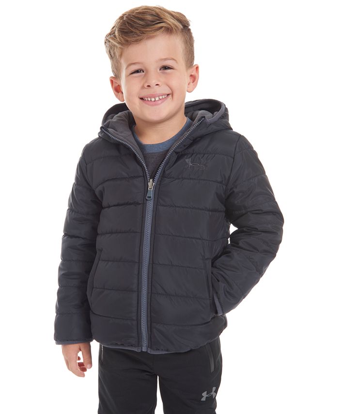Under Armour Little Boys Reversible Pronto Puffer Hooded Jacket - Macy's