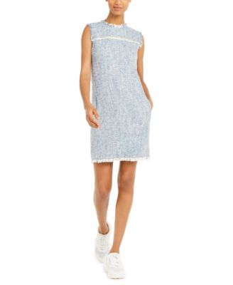 Escada - Studded Fringe Tweed Dress