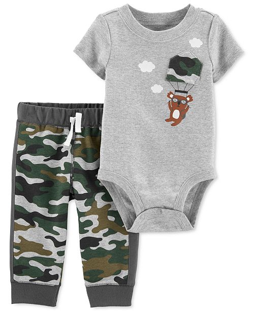 Carter S Baby Boys 2 Pc Cotton Koala Camo Print Bodysuit