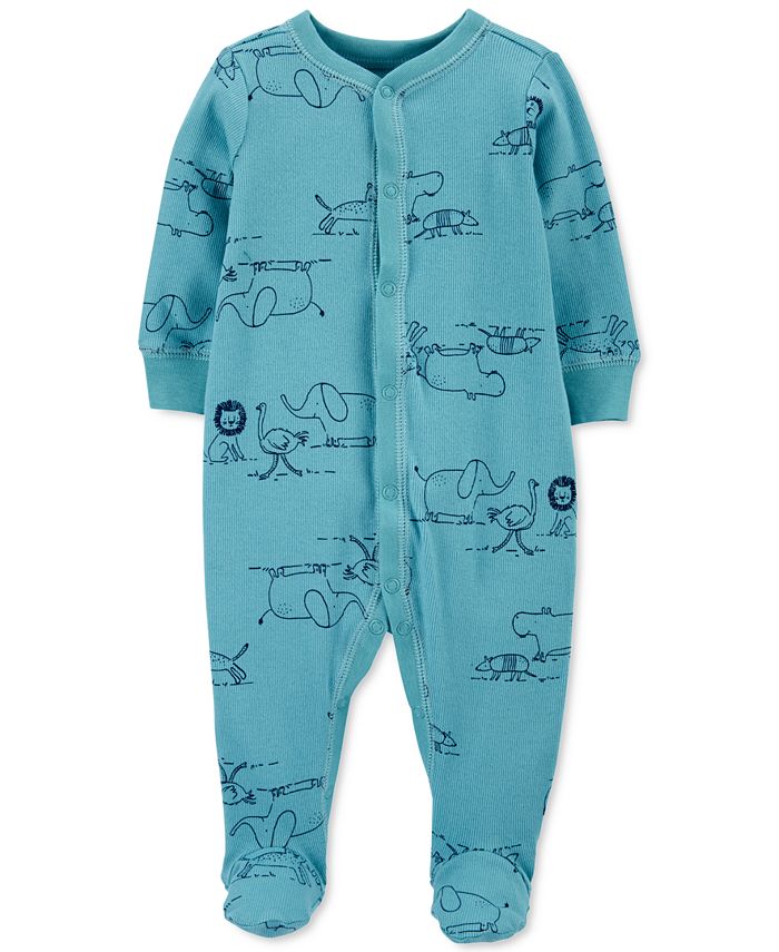 Carter's Baby Boy Blue Otter Zip-up Footie Coverall