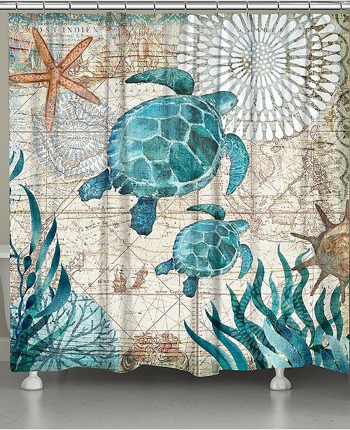 Laural Home Bay Turtles Shower Curtain Reviews Shower Curtains
