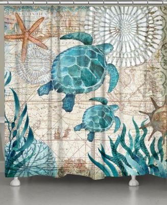 Laural Home Bay Turtles Shower Curtain - Macy's