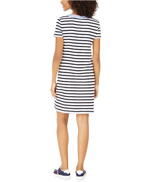 Tommy Hilfiger Striped Lace-Up T-Shirt Dress & Reviews - Dresses ...