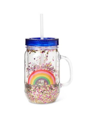 Tri-Coastal Design - Plastic "Have A Nice Day" Rainbow Mason Jar with Straw