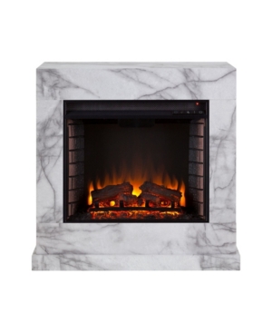 Shop Southern Enterprises Ileana Faux Marble Electric Fireplace In White