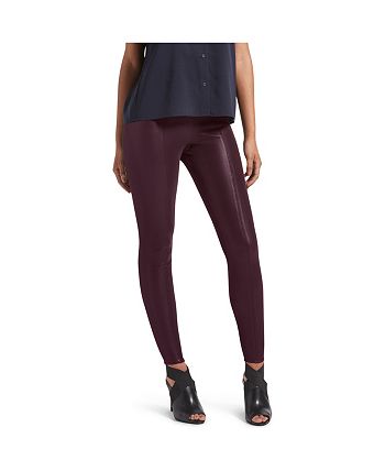 SPANX, Pants & Jumpsuits, Spanx Faux Leather Full Length Legging Burgundy  Wine High Rise Tummy Smoothing