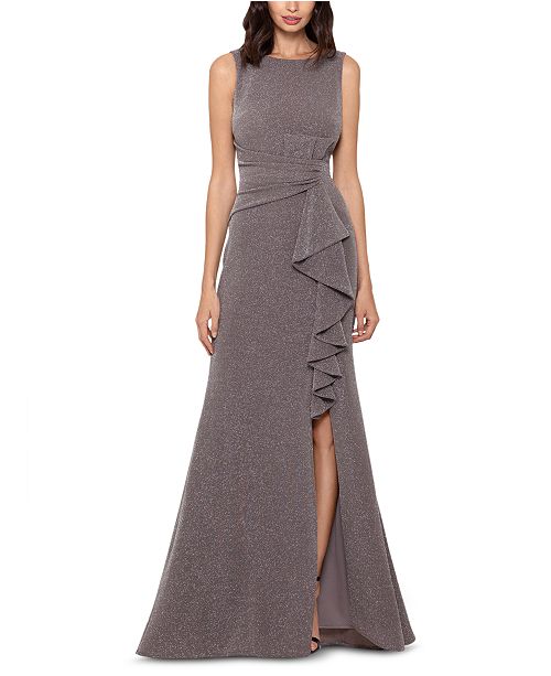 Betsy Adam Cascade Front Glitter Gown Reviews Dresses