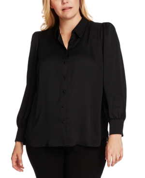 VINCE CAMUTO PLUS SIZE PUFF-SLEEVE SHIRT