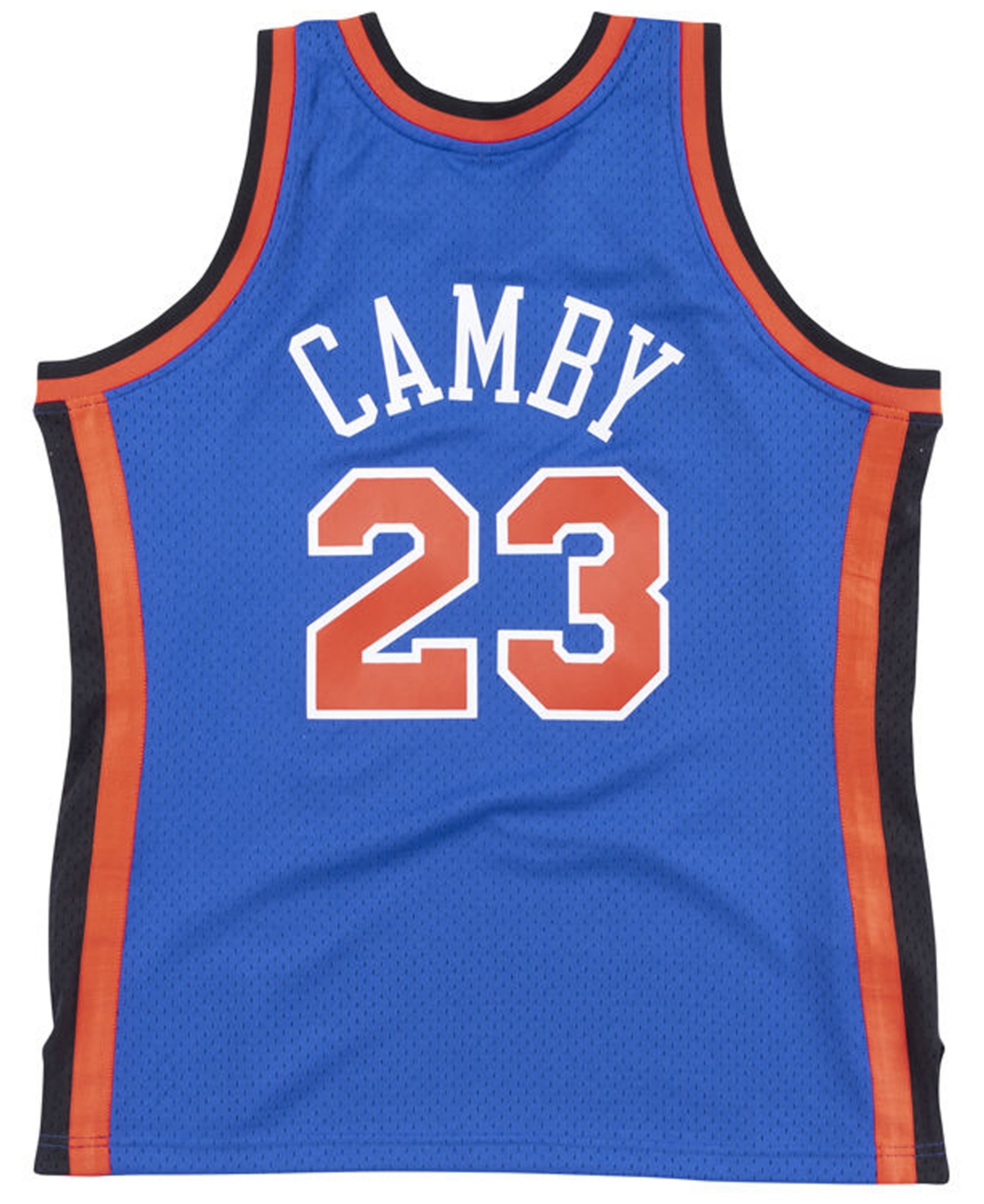 Mitchell & Ness Men's Marcus Camby New York Knicks Hardwood Classic Swingman Jersey -Orange/Black