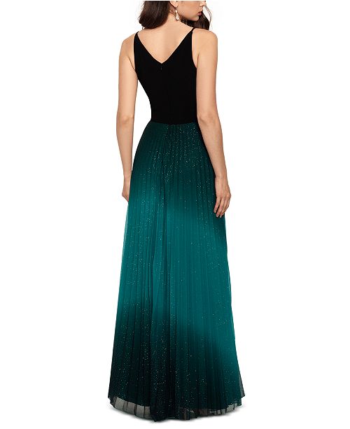 betsy and adam pleated gown