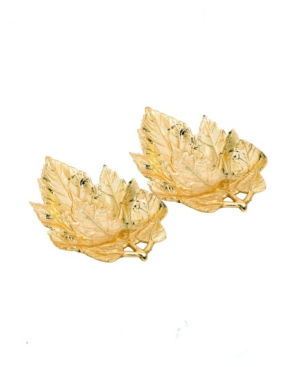 Classic Touch Leaf Candy Dishes, Set Of 2 In Gold-tone