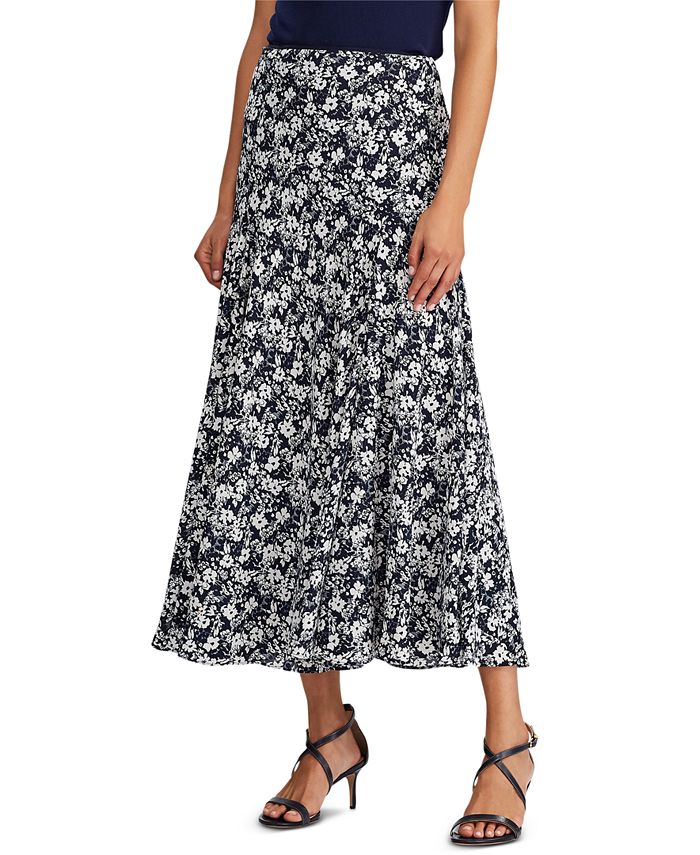 Lauren Ralph Lauren Floral Georgette Skirt - Macy's