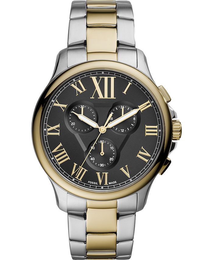 Fossil Men's Monty Chronograph Two-Tone Stainless Steel Bracelet Watch ...