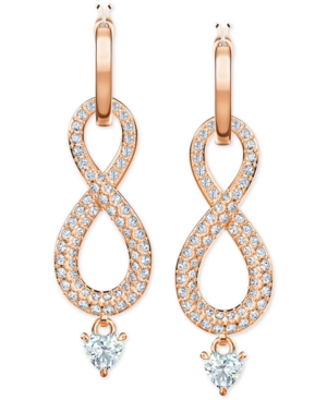 image of Swarovski Crystal Infinity Convertible Drop Earrings with Removable Charms