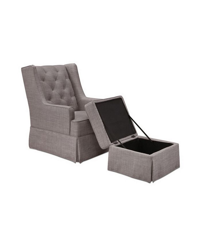 Million Dollar Baby Classic Sadie Swivel Glider With Storage Ottoman Macy's