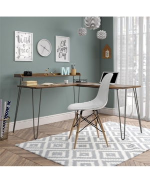 A Design Studio Ellie L Desk With Riser In Brown 1