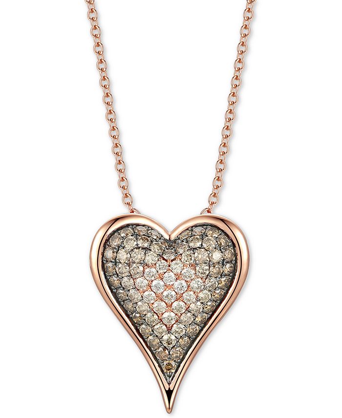 LOUIS VUITTON 18K Pink Gold Diamond Small LV Volt One Pendant Necklace  1293645