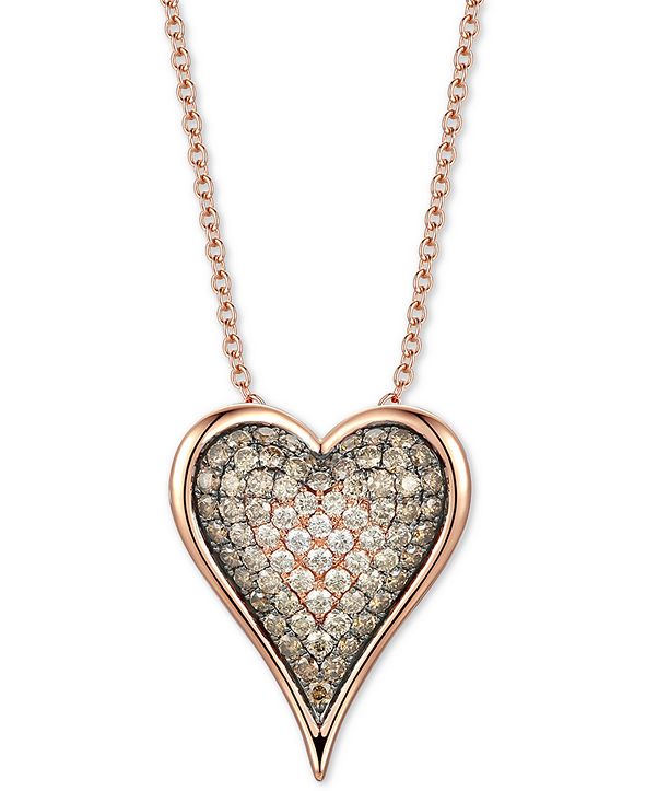 Levian chocolate diamond heart necklace clearance