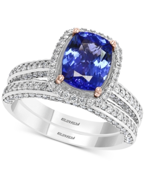 image of Effy Tanzanite (1-7/8 ct. t.w.) & Diamond (3/4 ct. t.w.) Ring in 14k White Gold & Rose Gold