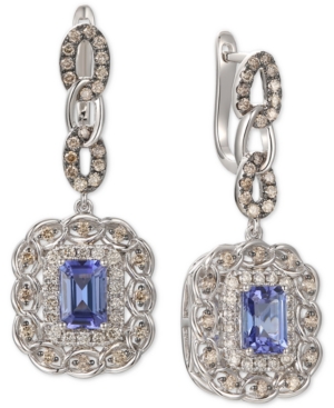 image of Le Vian Blueberry Tanzanite (1-5/8 ct. t.w.) & Diamond (1-1/10 ct. t.w.) Drop Earrings in 14k White Gold