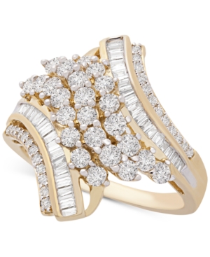 image of Diamond Swirl Cluster Statement Ring (1 ct. t.w.) in 10k Gold