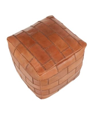 Cobbler Industrial Pouf in Leather by Lumisource