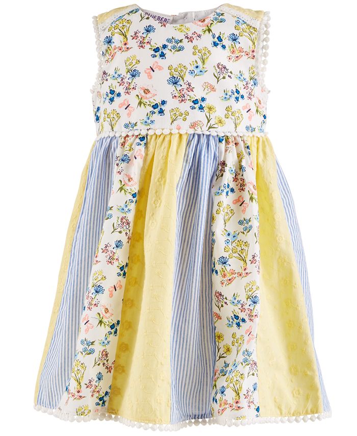 Blueberi Boulevard Toddler Girls Mixed-Print Dress - Macy's