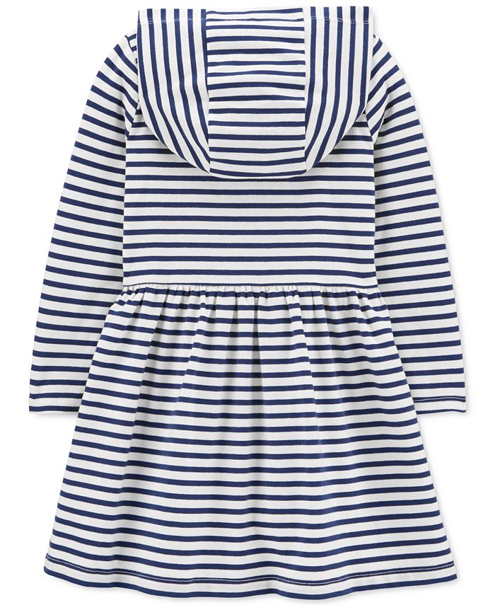 Carter's Toddler Girls Hooded Striped Heart-Print Jersey Dress ...