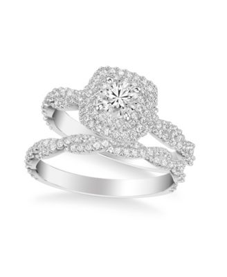 Diamond Halo Engagement Ring (7/8 ct. t.w.) in 14k White, Rose or Yellow Gold