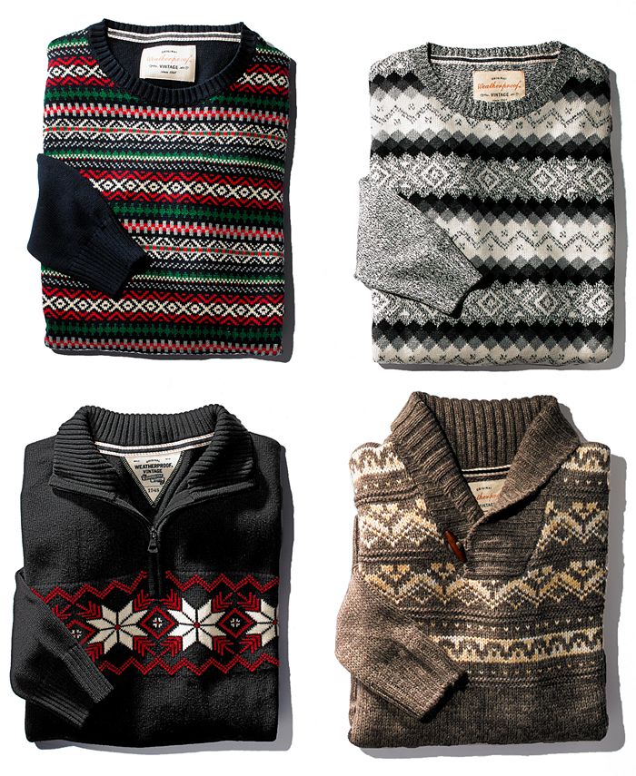 Weatherproof Vintage Men's Fair Isle Sweater & Reviews - Sweaters - Men ...