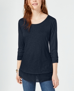 image of Style & Co Chiffon-Hem Top, Created for Macy-s