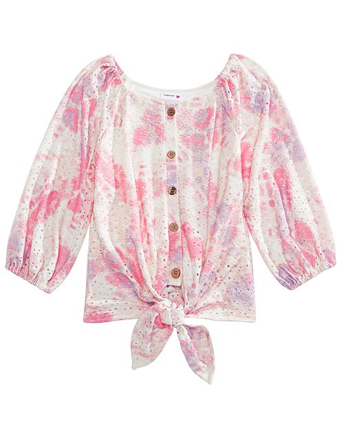 Beautees Big Girls Tie Dyed Eyelet Shirt Reviews Shirts Tops