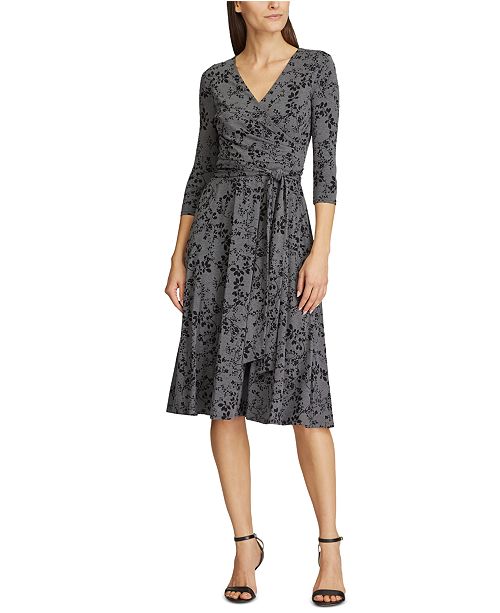 Lauren Ralph Lauren Petite Floral Jersey Surplice Dress Reviews